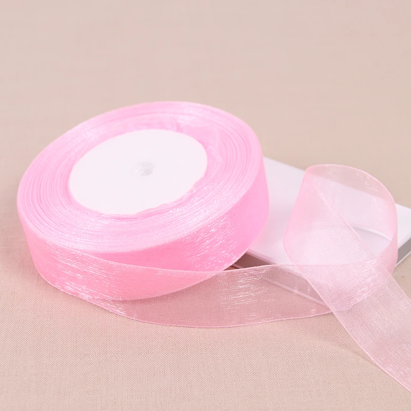 Organza Ribbon 45Meters/Roll DIY Crafts Supplies Wedding Decoration Valentine's Day Gift Wrapping 15mm 20mm 25mm 40mm 50mm