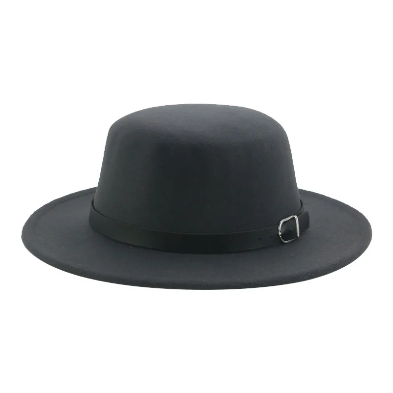 mens summer fedora hats Fedoras Women Men Hats Felted Cap Solid Flat Top Camel Khaki Belt Formal Wedding Hats for Women шляпа женская Sombreros De Mujer wide brim fedora hat Fedoras