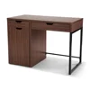 Perkins Desk with Metal Frame Cocoa File Cabinet 40" L Stylish Multi-functional Workstation Study Home Office Dorm Room Storage 1