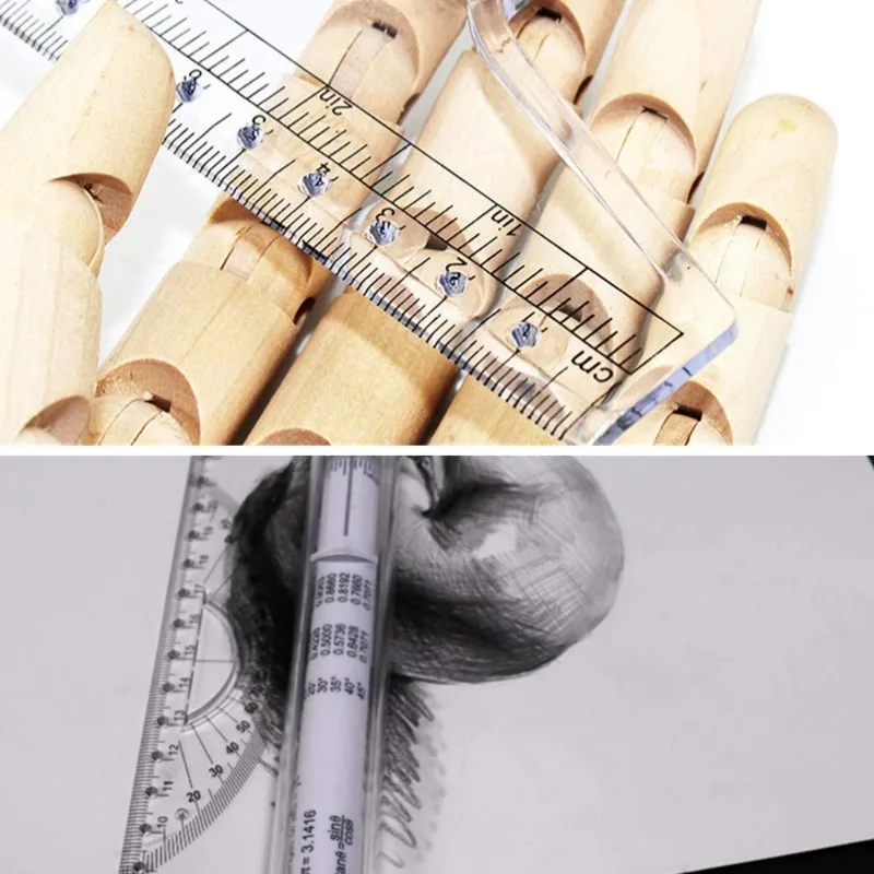 15cm 30cm 다기능 드로잉 도구 롤 드로우 룰러 미터법 롤링 룰러 투명 평행 롤링 룰러 각도 라인 룰러