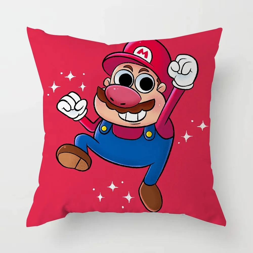 Super Mario pillow case game studio decoration pillowcase living room sofa cushion cover bedroom room home decoration 2