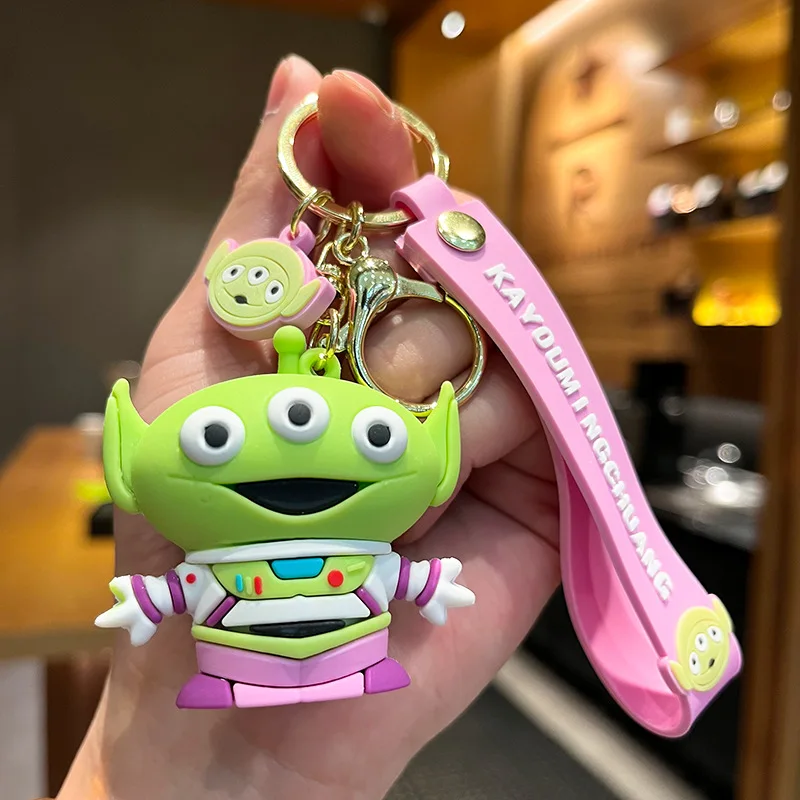 Disney Cartoon Anime Toy Story Alien Pendant Keychains Holder Car