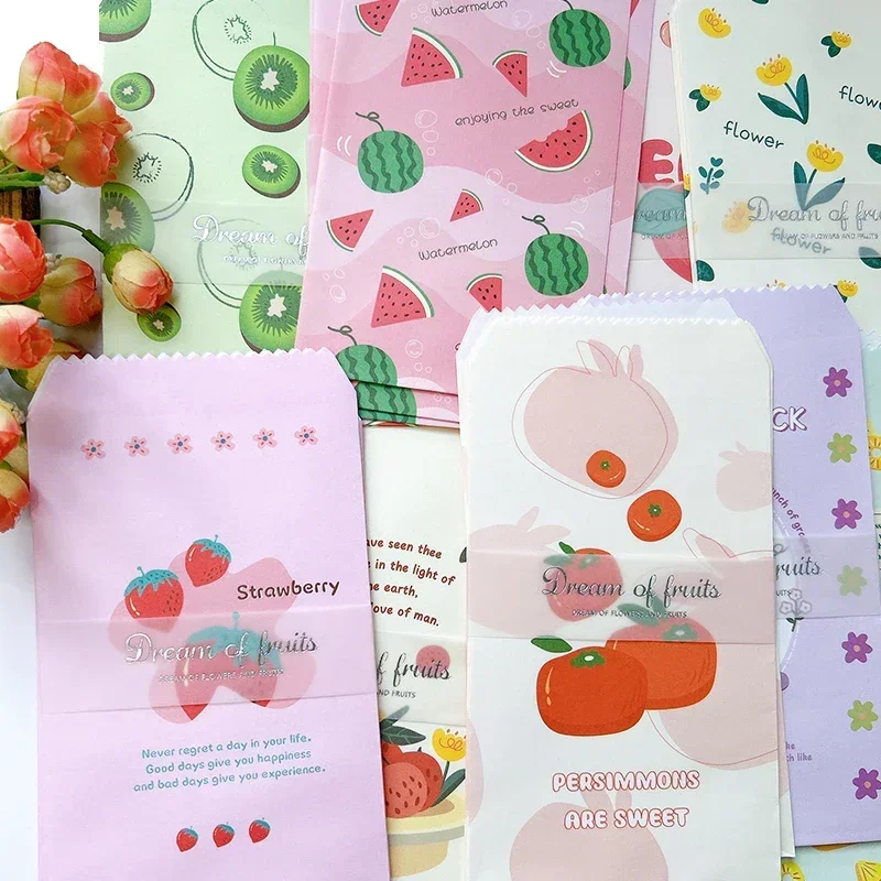 Nostalgic wallets Envelopes Vintage cowhide Fruit vegetable envelope Child Printing Romantic Cartoon Pattern Paper 20*12CM 20Pcs kraft paper envelopes mailing envelopes
