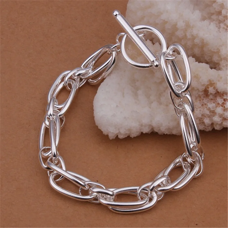 Wholesale for Men Women Chain Silver Color Bracelets Noble Wedding Gift Party Fashion Jewelry Christmas Gifts - Image 2