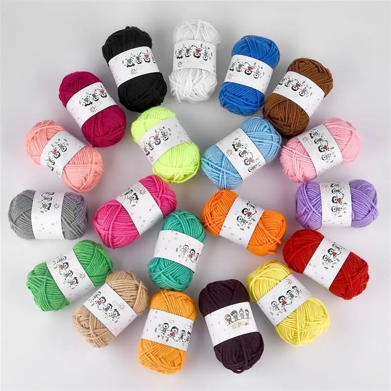 25g Milk Cotton Crochet Yarn Hand Knitting Wool Yarn Needlework Dyed For Crochet Crafts Sweater Hat Dolls Scarf DIY Knitting 2