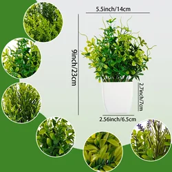 Artificial Plant Potted Ornament for Home and Office Decor (D)
