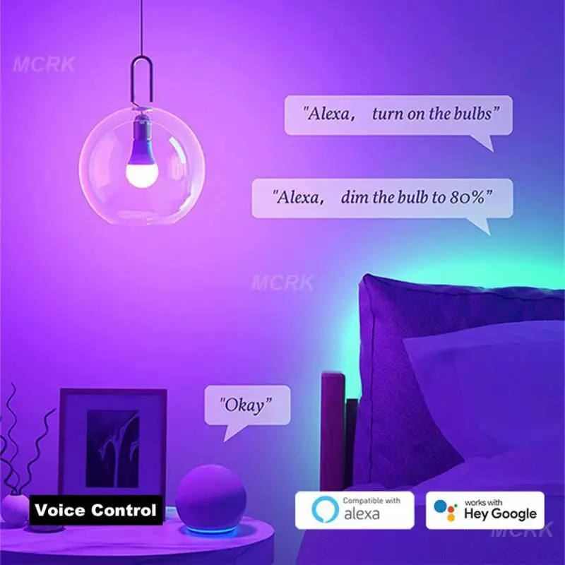 Matter WiFi Smart LED Light Bulb E27 9W TUYA/Smart Life RGBCW Dimmable Smart Lamp Support Alexa Home Homekit Control