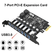USB 3.0 PCI-E Expansion Card 7 Ports USB 3.0 Hub Adapter External Controller PCI-E Extender PCI Express Card for Desktop PC