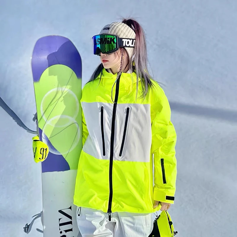 Men's and Women's Ski Jacket Windproof and Waterproof Veneer Double-board Snow Suit Winter Warm SKi Jacket For Women Men