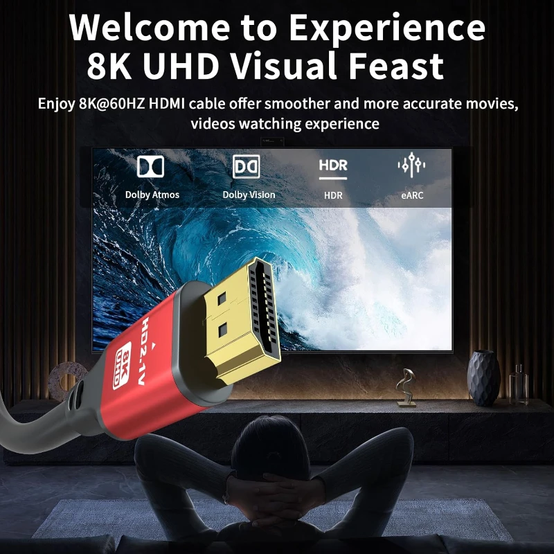 Ultra High-Speed 8K HDMI Cable for Seamless Audio and Video Experience