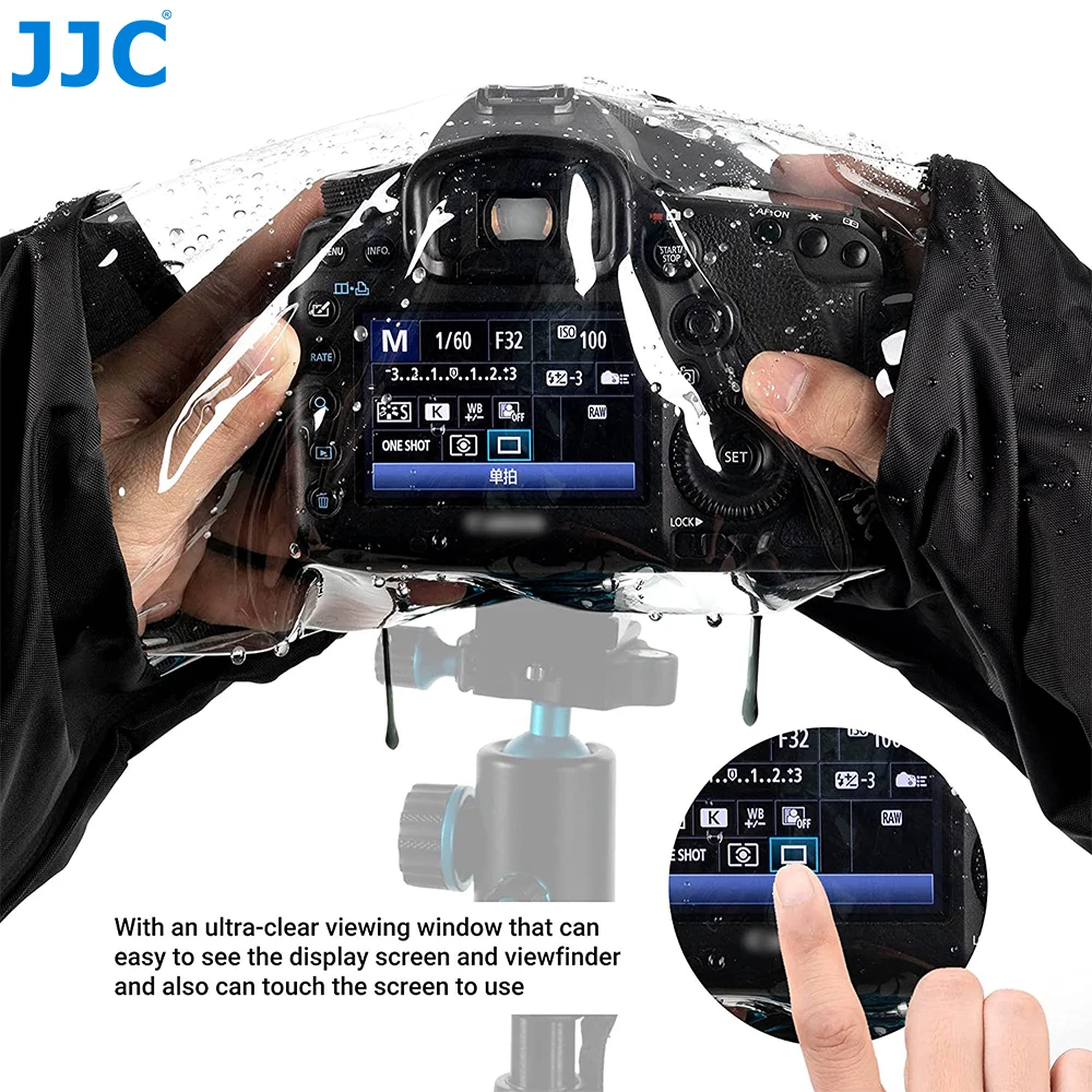 JJC Portable Camera Rain Cover Rain Shade Waterproof Raincoat Raincover DSLR Camera Accessories for Canon Nikon Sony Olympus
