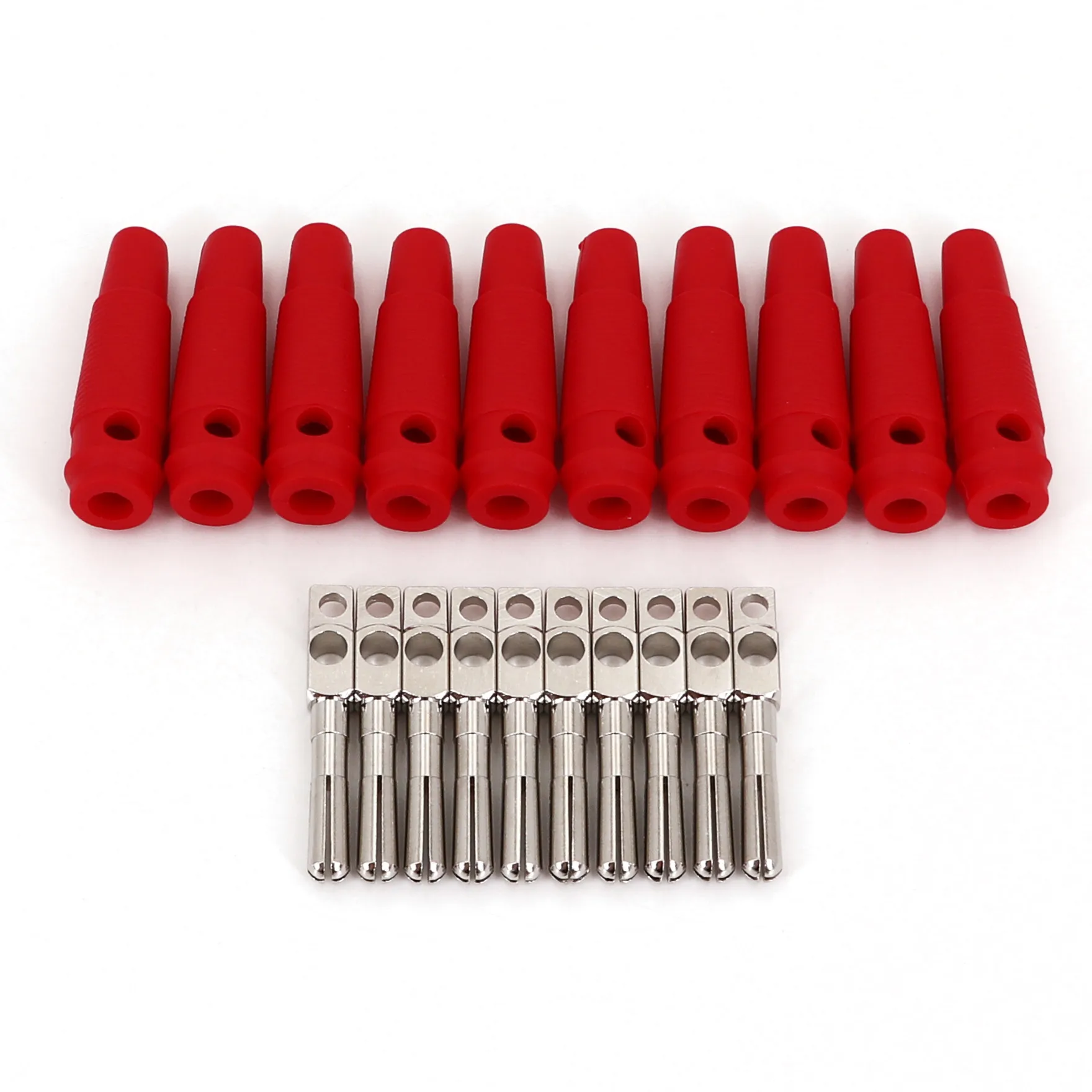 10Pcs Brass Nickel-Plated Stackable High Current Banana Plug Connectors