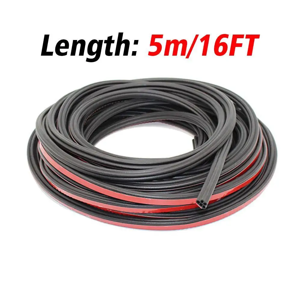 

16FT Car Door Weatherstrip Rubber Seal Strip 2-Layer Waterproof Noise Insulation Weather Strip Sealing Protector For Hood Trunk