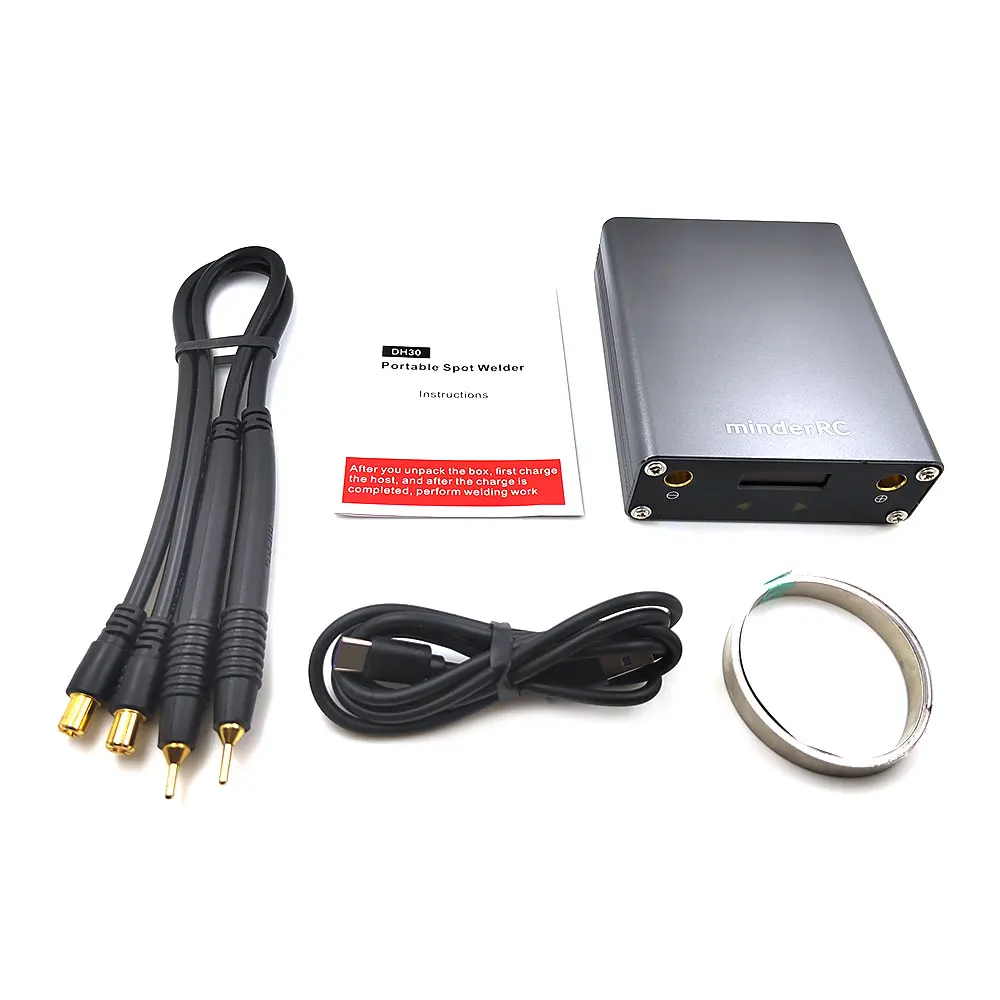 MinderRC DH30 OLED Screen Portable Spot Welder For Max 0.15mm Nickel Strip Spot Welding Machine 18650 21700 5000mAh Lipo Include arc welders