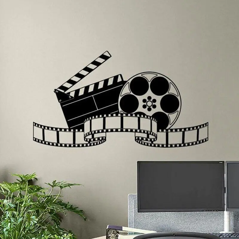 Cinema Wall Decal Movie Film Tape Poster Home Theater Action Sign Vinile Sticker Strip Rimovibile Murale Interior Studio Decor 3 R26