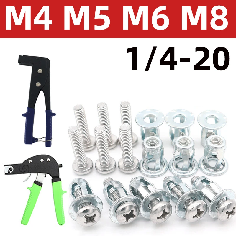 Petal Rivets Nut Carbon Steel 10/20pcs M4 M5 M6 M8 1/4 Unc Metal Petal