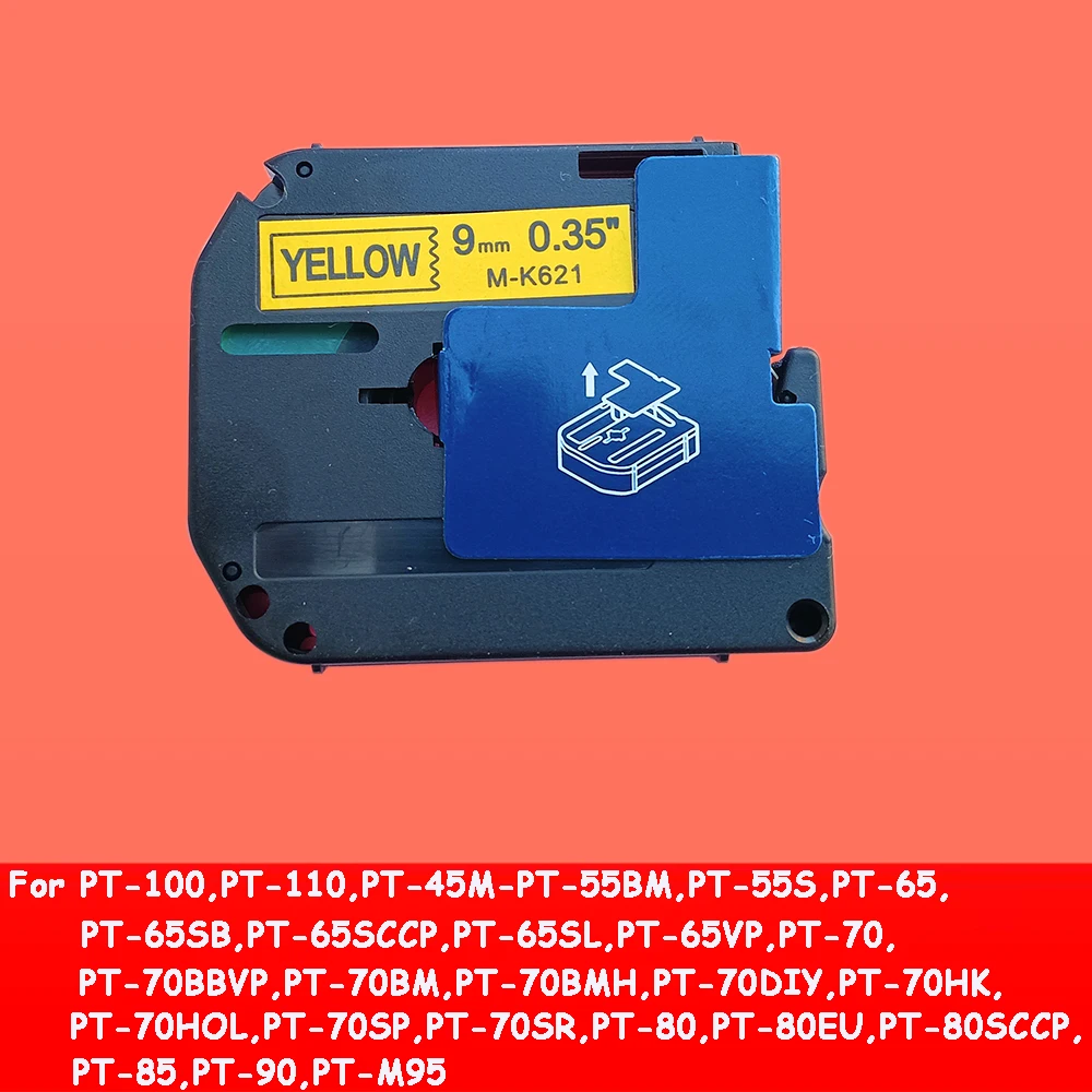 호환 라벨 테이프 MK-621 MK621 M-621 M-K621 M-K631 MK631 M-K221 MK221 라벨 메이커 스티커, PT-45 PT-90 PT-70BM, 10 개
