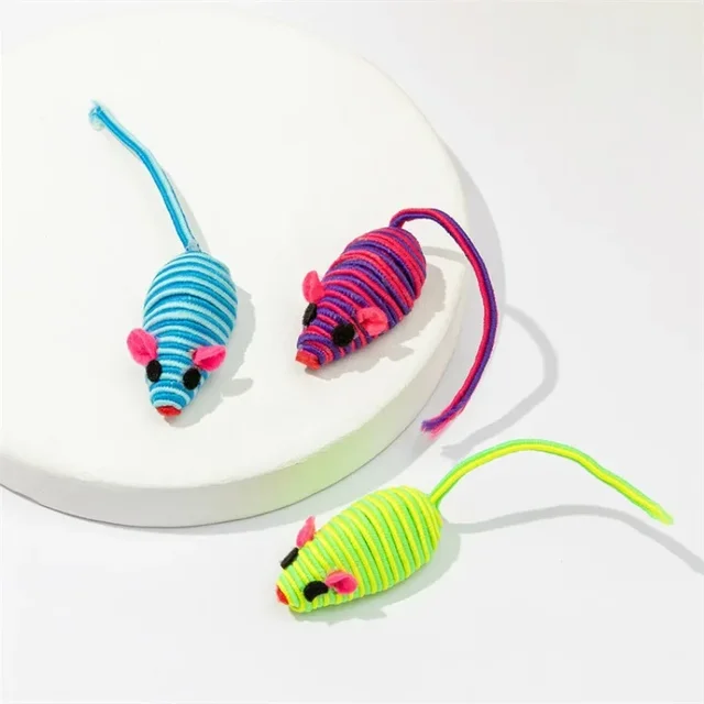 3Pcs Pet Cat Toys Color Winding Mouse Cat Toy Interactive Chewing Catching Playing Toys For Cats Kittens Pet Supplies 3