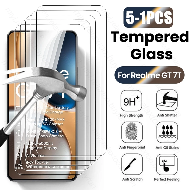 Clear Crystal Anti-Scratch Tempered Glass with 5-Pack Screen Protectors