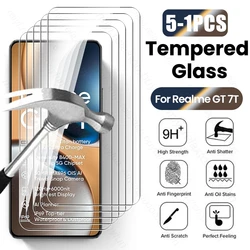 Clear Crystal Anti - Scratch Tempered Glass with 5 - Pack Screen Protectors - Realme GT 7T 5G (Transparent - 5Pcs)