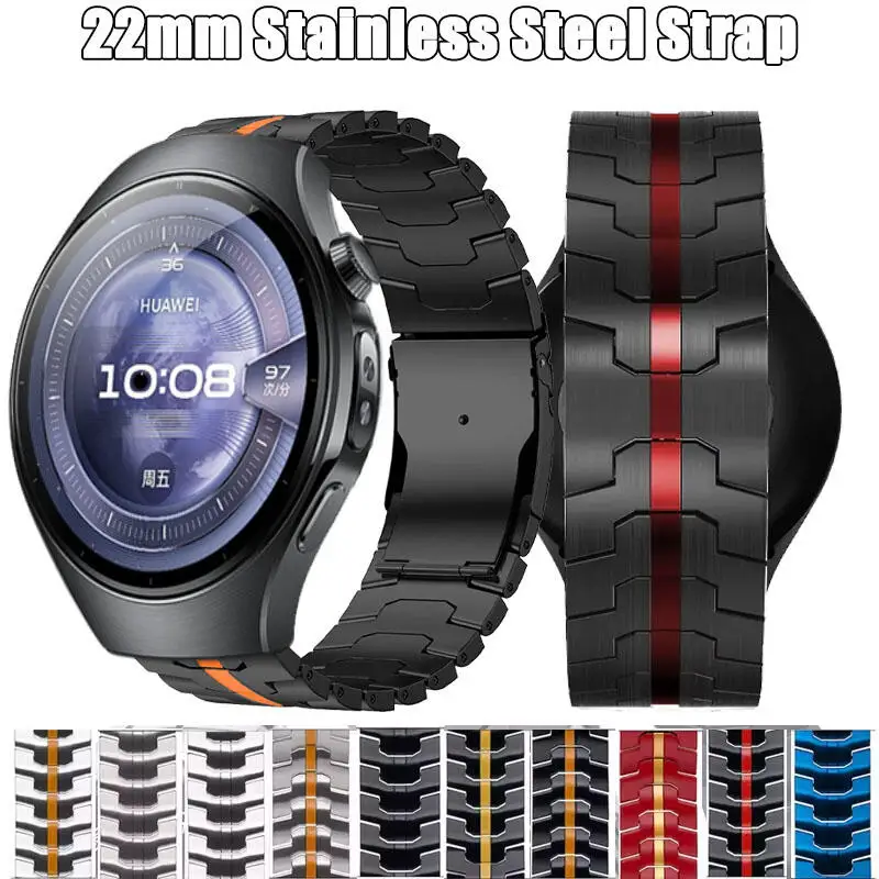Luxury 22mm Stainless Steel Metal Wristband Bracelet