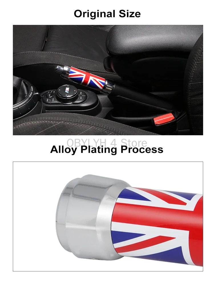Car Inner Handbrake Handle Decoration Grips Metal Carbon Fiber Cover Trim Case For Mini Cooper S JCW F55 F56 F57 Car Accessories