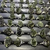 Unit One Piece 925 Silver With Natural Moldavite Rough Free Gemstone Jewelry Finger-Rings For Gift 5