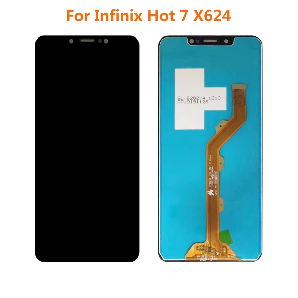 Дисплей 6,2 дюйма для Infinix Hot 7 X624 LCD X624B, детали для замены