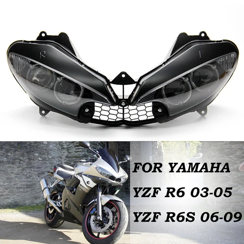 

1 Piece Head Light Lamp Headlight Assembly For YAMAHA YZF 600 R6 YZF-R6 2003 2004 2005