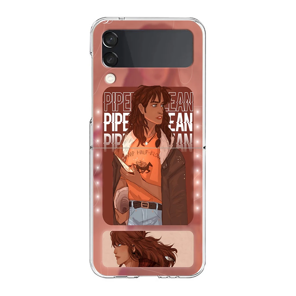 P-Percy Jackson Cartoon Movie ZFlip5 ZFlip3 Phone Case For Samsung Z Flip 4  3 5G Transparent Hard Shell Galaxy Cover Folding