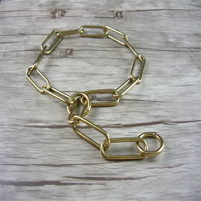 Classic Show Quality Strong Solid Copper Dog Chain Leash Dog Collar Brass P Chain Special For Middle Giant Dogs 5