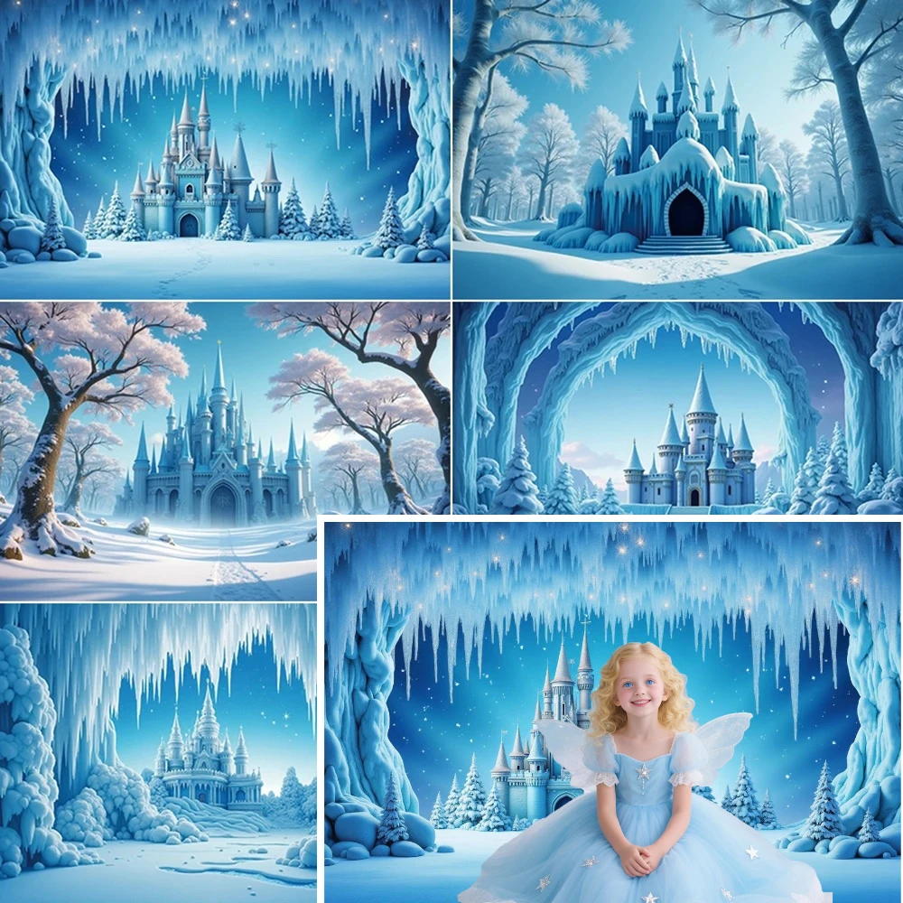 Fond photo Château de Glace Hivernal pour Studios et Fêtes