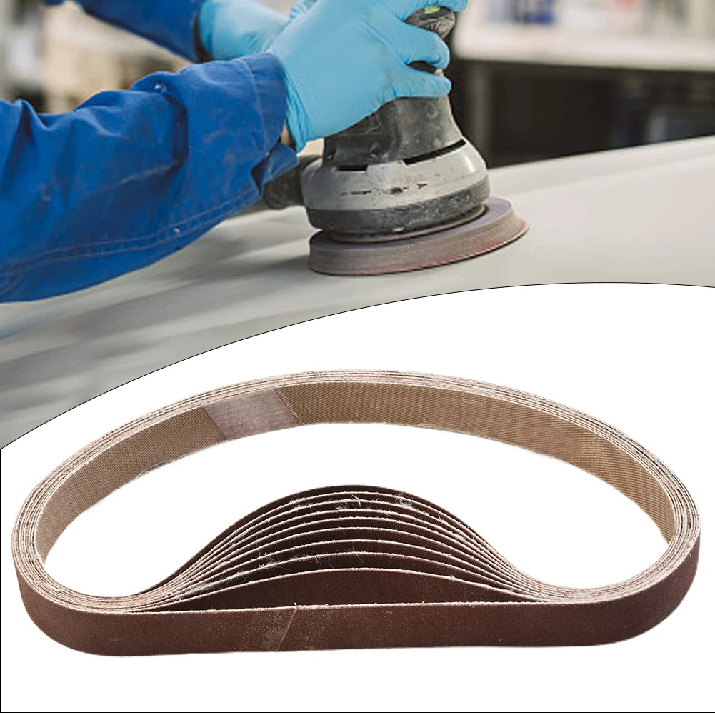 Sanding Belts 60-600-Grit Abrasive Bands For 15x452 Mm M10 Sanders File Sanders Belt Wood Soft Metal Polishing 10 PCS/Set electric sander belt sander sanding paper cordless sander pneumatic sander