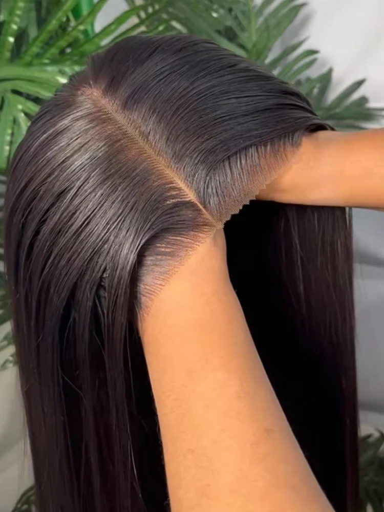 40 46 Inch Bone Straight 7x5 Glueless Wigs Human Hair Ready Wear And Go Pre Cut Lace 100% Human Hair 13x4 No Glue Silky Hair Frontal Wigs For Women 300 High Density Brazilian Preplucked Hairline 3-5 Day Fast Delived 1