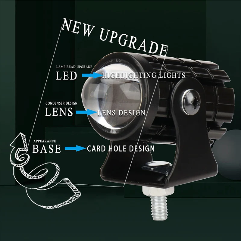 Motorcycle Mini Driving Light Dual Color Headlight Auxiliary Spotlight Lamp R ATV Scooter Moto Fog Light Accessories 12V motorcycle fog lights