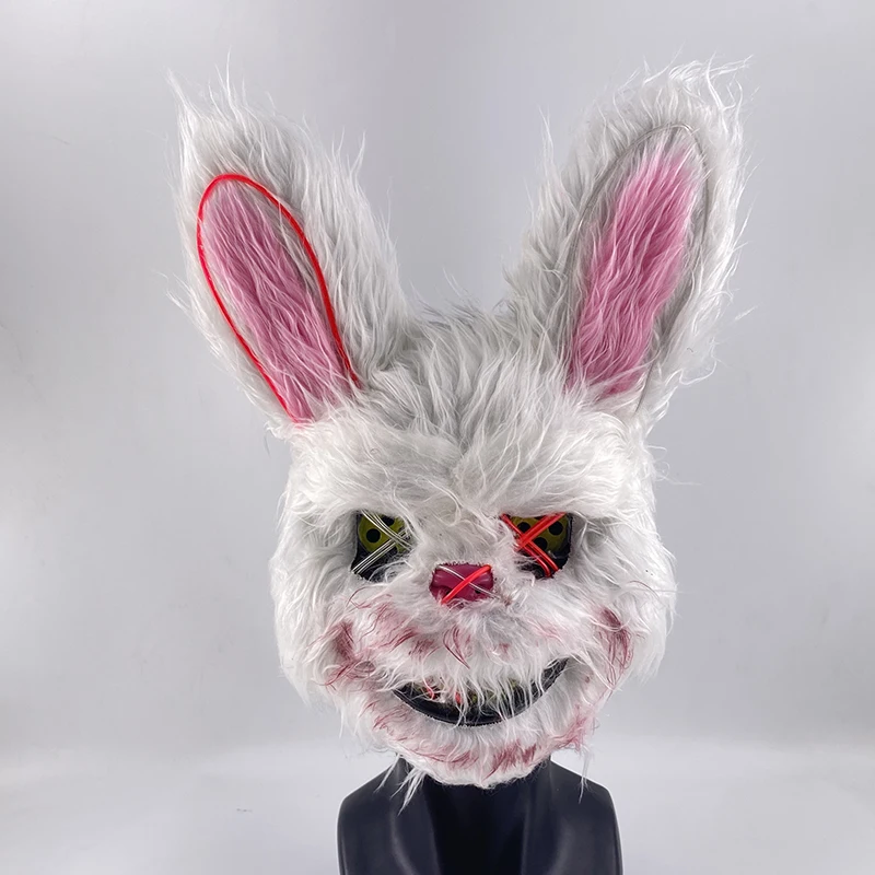 Halloween Rabbit Mask Carnival Cosplay Props LED Glowing