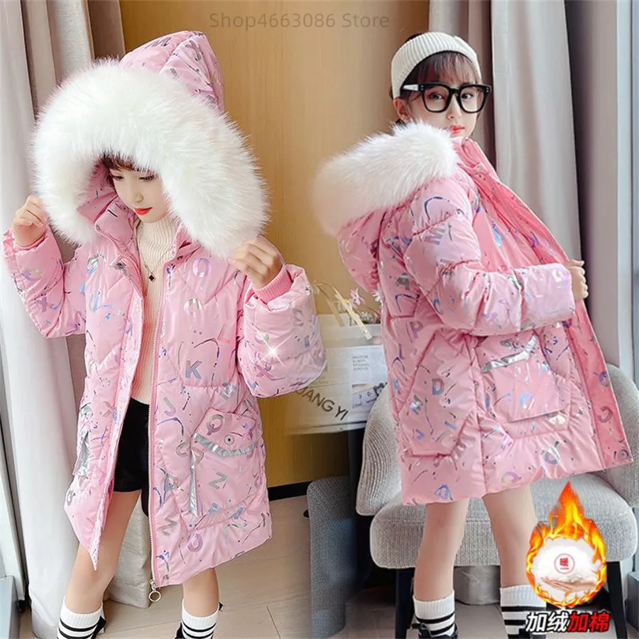 

New Winter Down cotton Jacket Girls Waterproof Hooded Coat Children Outerwear Clothing Teenage 5-16Y clothes Kids Parka Snowsuit