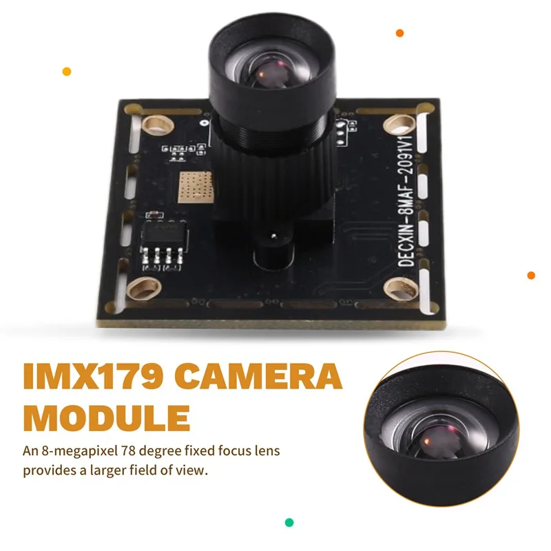 78도 USB 카메라 모듈 800만 픽셀 고정 초점 HD 산업용 카메라 드라이버 무료 IMX179 카메라 모듈(1M USB 케이블 포함)-A32R