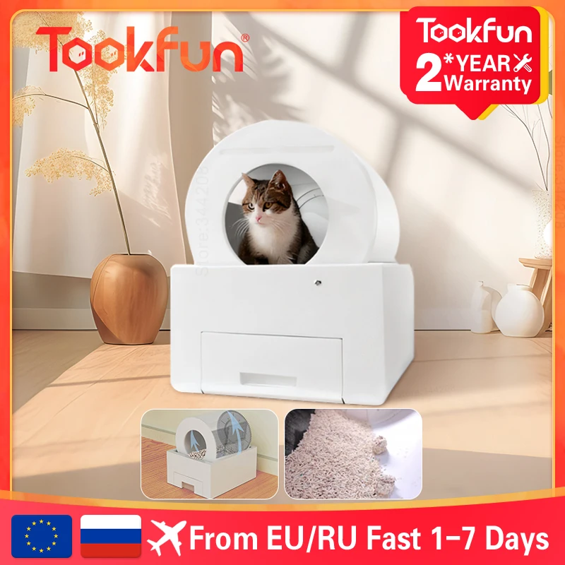Tookfun-Automatic-Cat-Litter-Box-60L-Cat-Toilet-Self-Cleaning-Electric ...