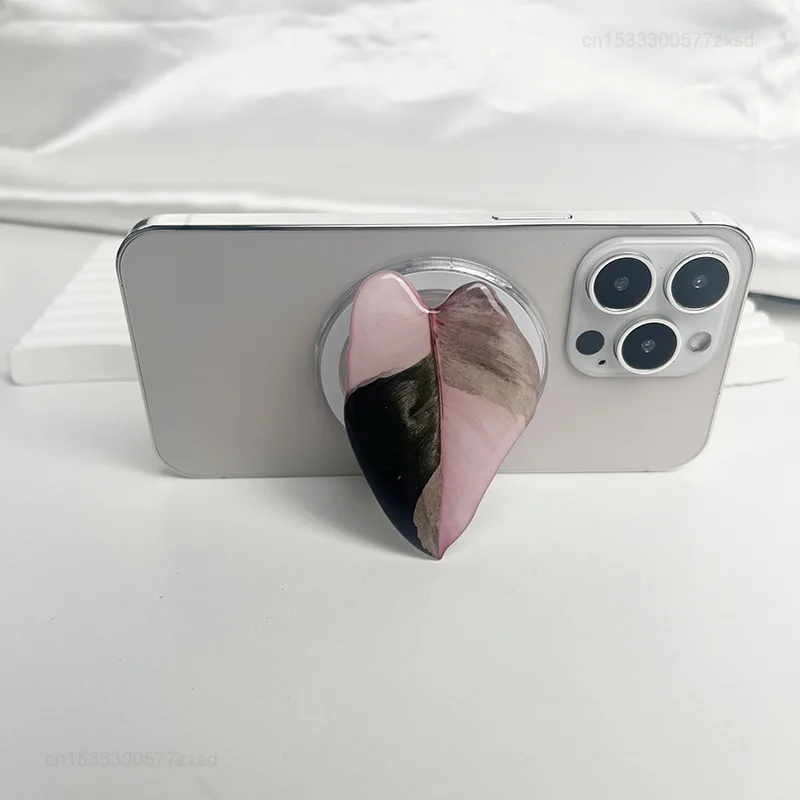 마그세이프 아이폰 맥삼성용 열대잎 모양 소켓 폰 그립 홀더, 안전 링 핑거 확장 스탠드, 폰 패션 장식