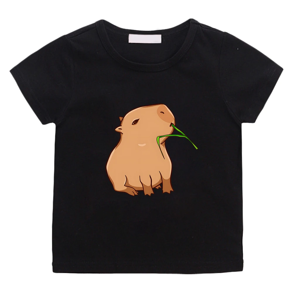 

Capybara Aesthetic Manga T-shirts Cute Cartoon Comic Tshirt Fashion 100% Cotton Anime Tee-shirt High Street Boys/girls T Shirt