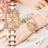 LIGE New Hot Brand Stainless Steel Strap Watch Women Luxury Gift Quartz Wristwatch Student Fashion Simple Square Quartz Watches 1