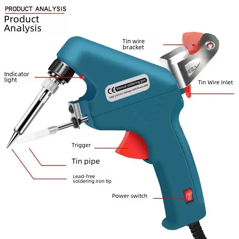 100WInnerHeatingHandheldSolderGun110VAutomaticSolderMachine