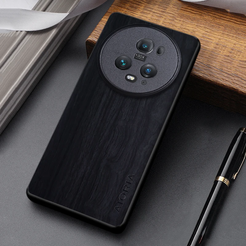 Elegant Wooden Pattern PU Leather Case for Honor Magic Series - Unique Design