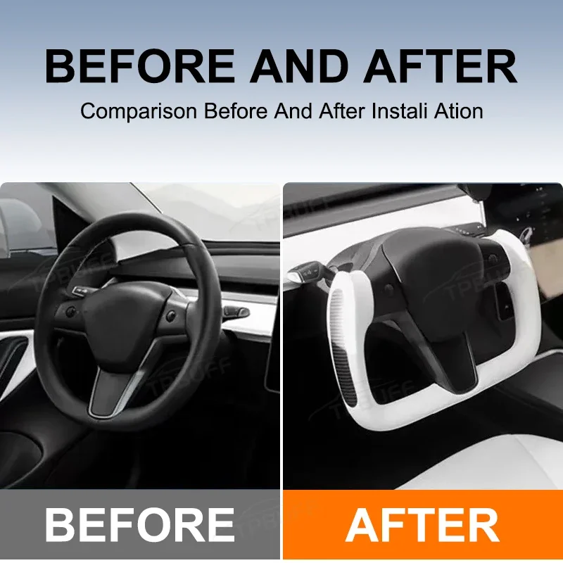 Yoke Handle Steering Wheel for Tesla Model Y 3 With Heating Model X Style Personalized Racing Leather Carbon Fiber 350mm,racing steering wheel