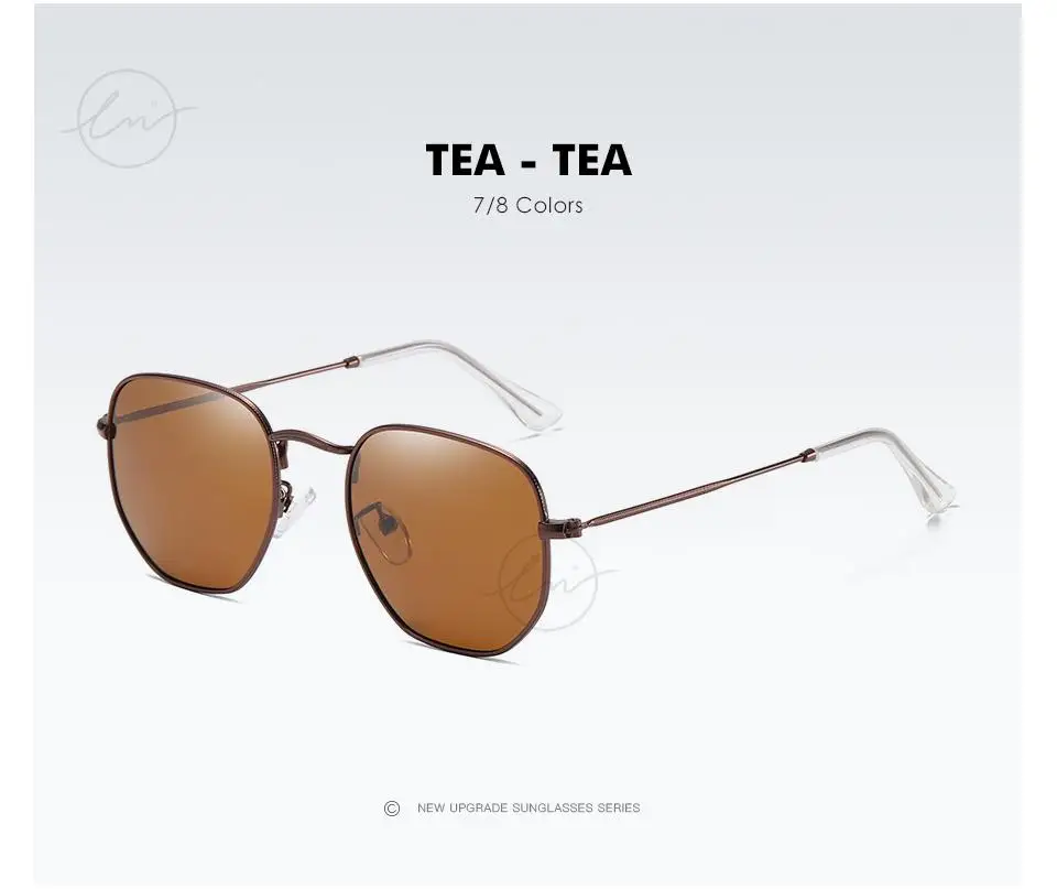 LM Fashion Damen Kleine Sechseck-Sonnenbrille Herren Retro Polarisierte Metallbeschichtung Spiegel Sonnenbrille Schutzbrille UV400 Brillen_voghion.com