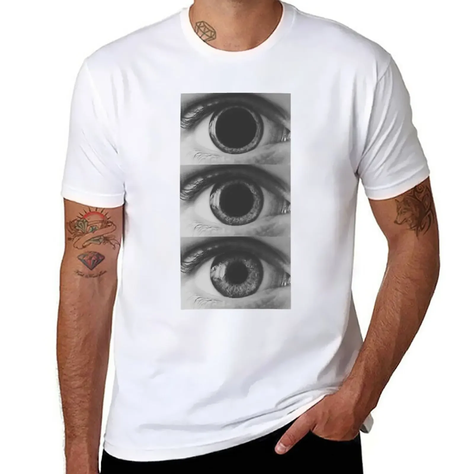 

open pupil T-Shirt funnys anime clothes mens white t shirts