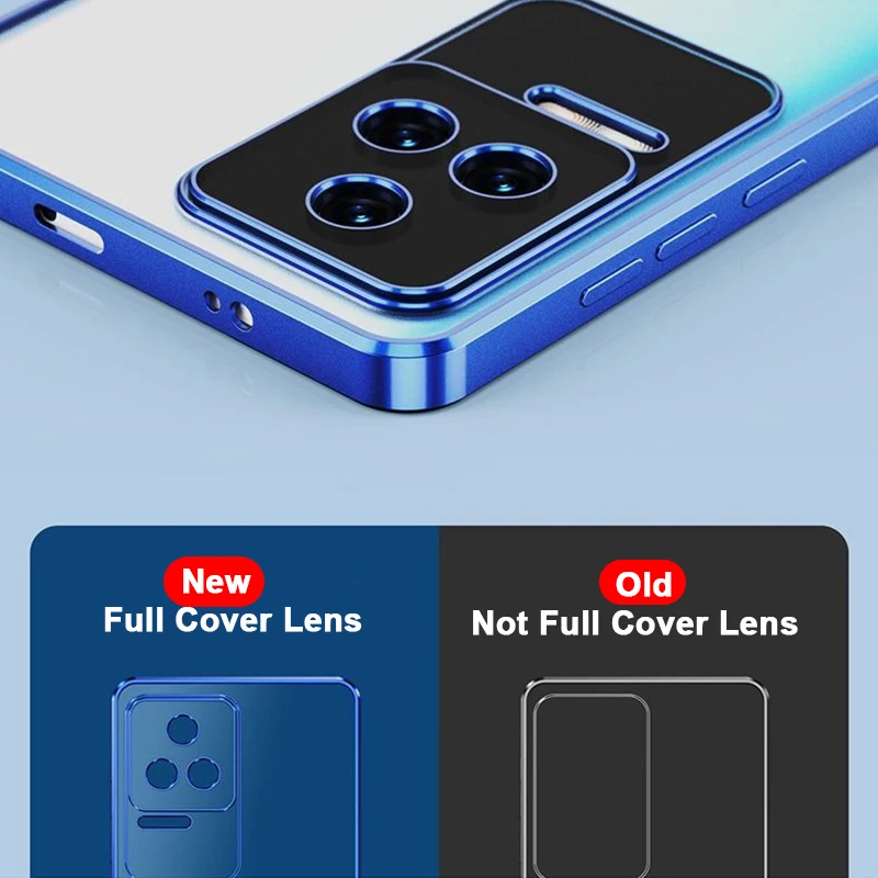 Plätering Ram Transparent Matt Anti Fingerprint TPU Fodral För Xiaomi Redmi K40S K50 K30S Pro Airbag Anti-dropp heltäckande_voghion.com