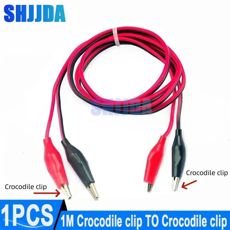 1M Long Double headed Crocodile Clip thread to Banana Head Power test wire connection wire Banana Head to Crocodile Clip