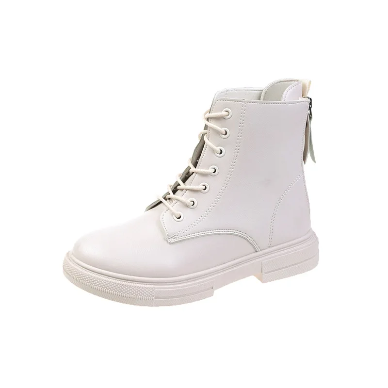 Fashion Boots Women Platform 2022 Autumn Winter Warm Leather Zipper Short Boots Female Motorcycle Ankle Boot Botas Mujer Black